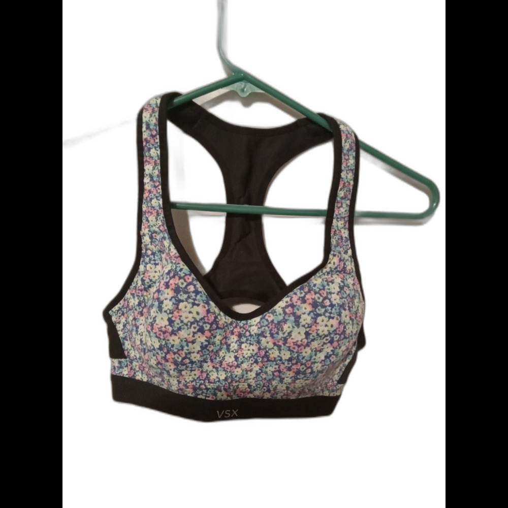 VSX Sports Bra Womens 32B Floral Print Lightweight‎ Padded Crossback